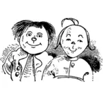 Vector illustration of kids smiling